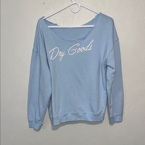 Dry Goods Sky Blue Off the Shoulder Sweatshirt
